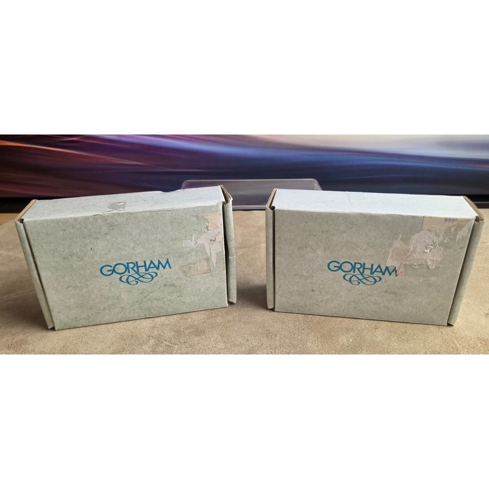 GORHAM Porcelain Napkin Rings with Gold Detail & Logo Set of 8, Vintage, w/ Box - Picture 3 of 3